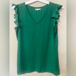 Maurices Green Ruffled V-Neck Women's Top